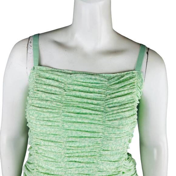 New Torrid Womans Sz 4X Plus Tanks Shirred Mesh Stretch Floral Green Lined NWT - Picture 5 of 10